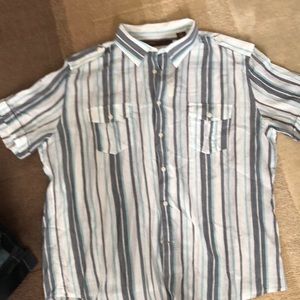 NWT Perry Ellis Striped Short Sleeve XXL shirt